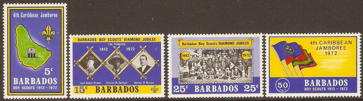 Barbados 1972 Scout Jubilee Set. SG444-SG447.