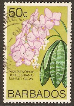 Barbados 1974 50c Orchids Series. SG496.