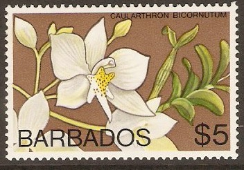 Barbados 1974 $5 Orchids Series. SG499.