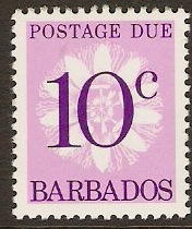 Barbados 1976 10c Blue and lilac - Postage Due. SGD17a.