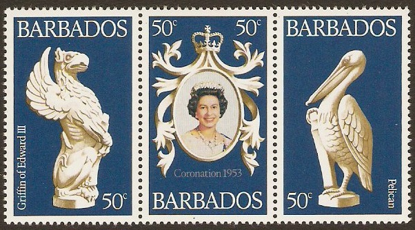 Barbados 1978 Coronation Anniversary Set. SG597-SG599.