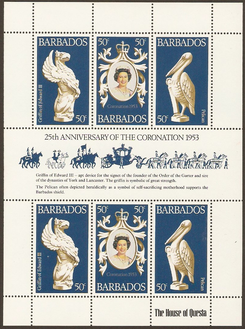 Barbados 1978 Coronation Anniversary Set. SG597-SG599.