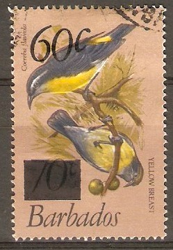 Barbados 1981 60c on 70c Bananaquit Bird. SG684.