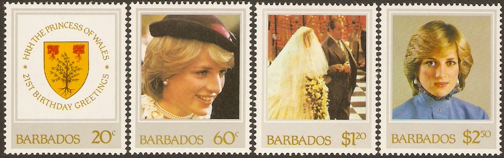 Barbados 1982 Princess of Wales Set. SG705-SG708.