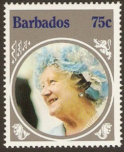 Barbados 1985 75c Queen Mother Stamp. SG781.