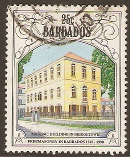 Barbados 1991 25c Freemasonry Series. SG956.