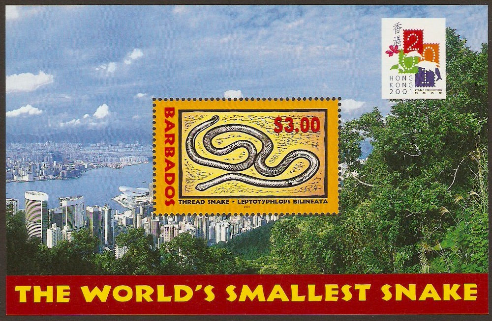Barbados 2001 $3 Stamp Exhibition Sheet. SGMS1179.