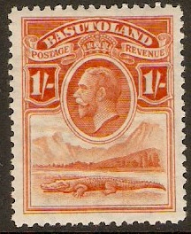 Basutoland 1933 1s Red-orange. SG7.