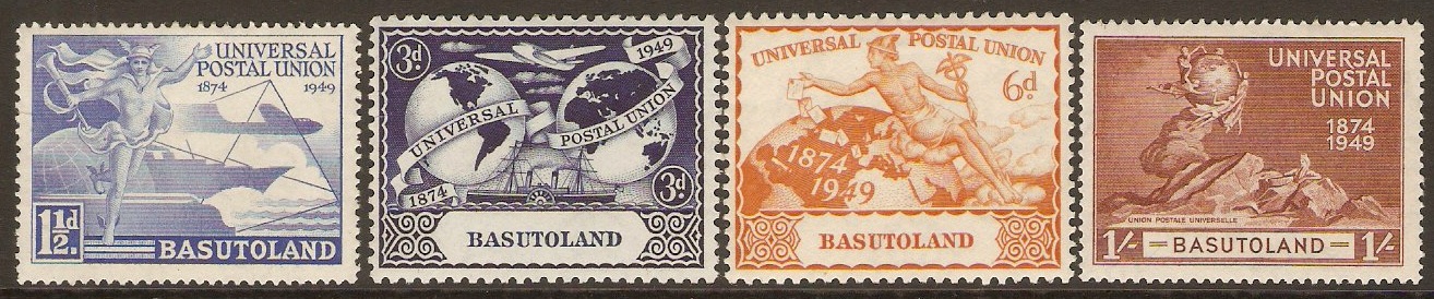 Basutoland 1949 UPU 75th Anniversary Set. SG38-SG41.