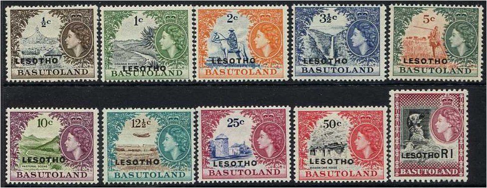 Lesotho 1966 Definitive Set A. SG110A-SG120A.