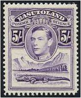 Basutoland 1938 5s. Violet. SG27.