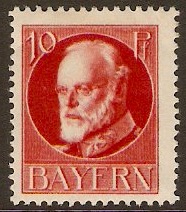 Bavaria 1914 10pf Scarlet - King Ludwig III. SG177A.