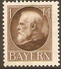 Bavaria 1914 1m Brown - King Ludwig III. SG189A.
