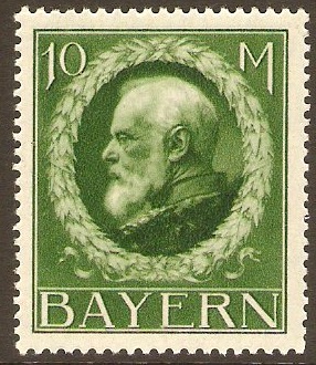 Bavaria 1914 10m Green - King Ludwig III. SG193A. - Click Image to Close