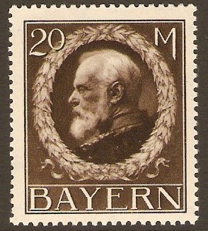 Bavaria 1914 20m Deep brown - King Ludwig III. SG194A.