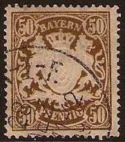 Bavaria 1876 50pf Brown. SG117.