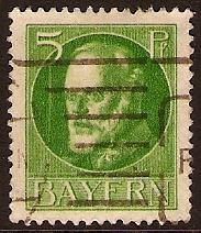 Bavaria 1914 5pf Green - King Ludwig III. SG175A.