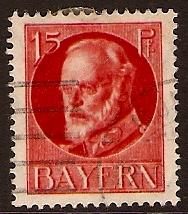Bavaria 1914 15pf Red - King Ludwig III. SG179A.