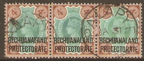 Bechuanaland 1897 4d Green and purple-brown. SG64.