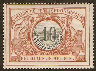 Belgium 1902 10c Slate and red brown. SGP109a.