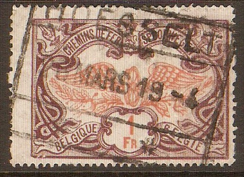 Belgium 1902 1f Orange and purple. SGP122.