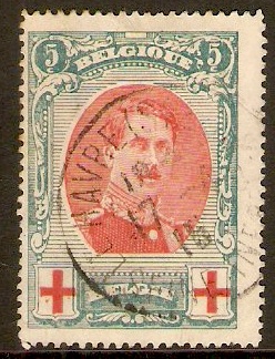Belgium 1915 5c (+5c) Red Cross Series. SG157.