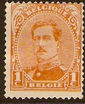 Belgium 1915 1c orange. SG170.