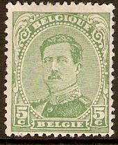 Belgium 1915 5c dull green. SG180.