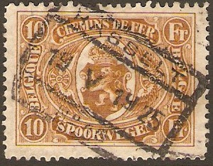 Belgium 1921 10f yellow-brown. SGP316.