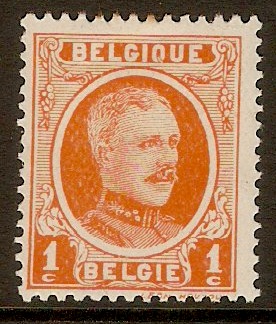 Belgium 1922 1c Orange - King Albert series. SG349.
