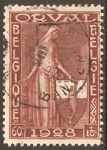 Belgium 1928 60c + 15c Orval Abbey series. SG464.
