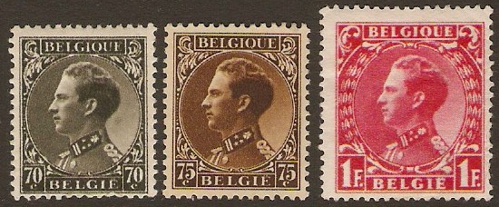 Belgium 1934 King Leopold Set. SG667-SG669.