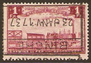 Belgium 1935 1f purple. SGP698.