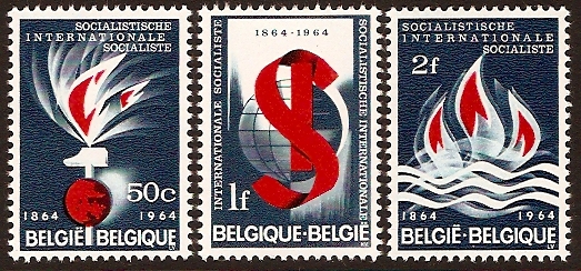 Belgium 1964 Socialist Anniversary. SG1893-SG1895.