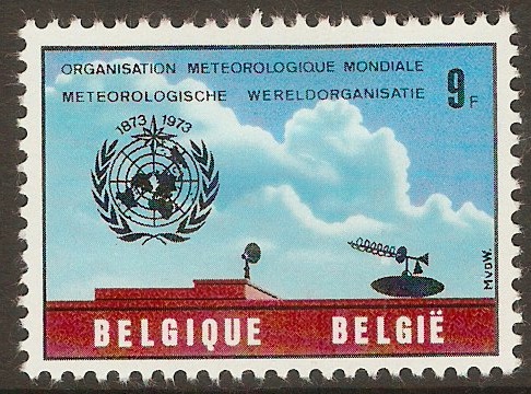 Belgium 1973 9f Meteorological Anniversary stamp. SG2298.