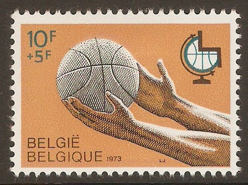 Belgium 1973 10f +5f Basketball Championships stamp. SG2304.