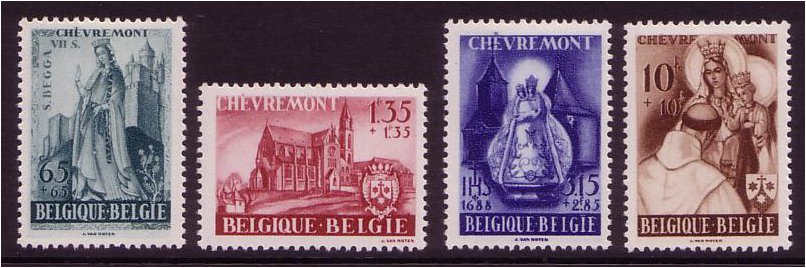 Belgium 1948 Chevremont Abbey Set. SG1236-SG1239.