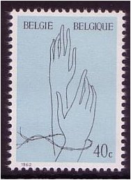 Belgium 1962 40c. Blue and Black. SG1824.