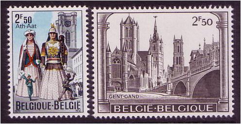 Belgium 1971 Historic Towns Stamps. SG2234-SG2235.