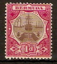 Bermuda 1902 1d Brown and carmine. SG32.