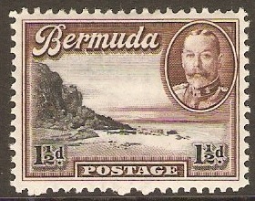 Bermuda 1936 1d Black and chocolate. SG100.