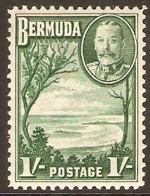 Bermuda 1936 1s. Green. SG105.