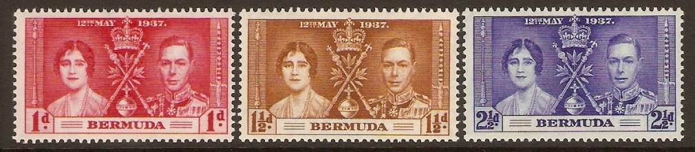 Bermuda 1937 Coronation Set. SG107-SG109.