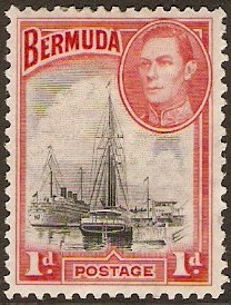 Bermuda 1938 1d Black and red. SG110.