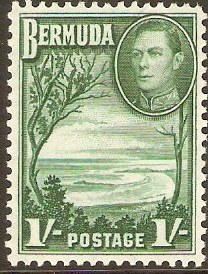 Bermuda 1938 1s Green. SG115.
