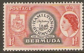 Bermuda 1953 1d Black and red. SG136.