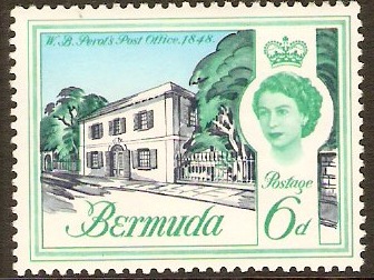 Bermuda 1962 6d Grey-blue, emerald and lt blue. SG168.