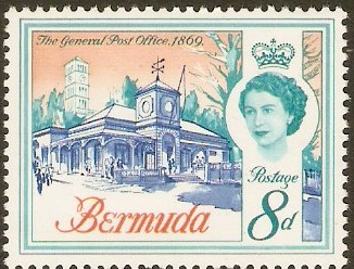 Bermuda 1962 8d Bright blue, bright grn and orange. SG169.