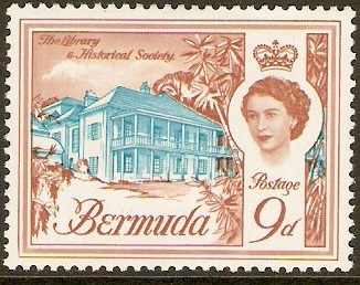 Bermuda 1962 9d Light blue and brown. SG170.