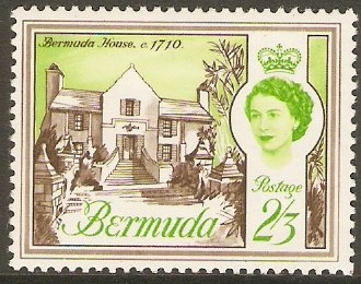 Bermuda 1962 2s.3d Bistre-brown and yellow-green. SG175.